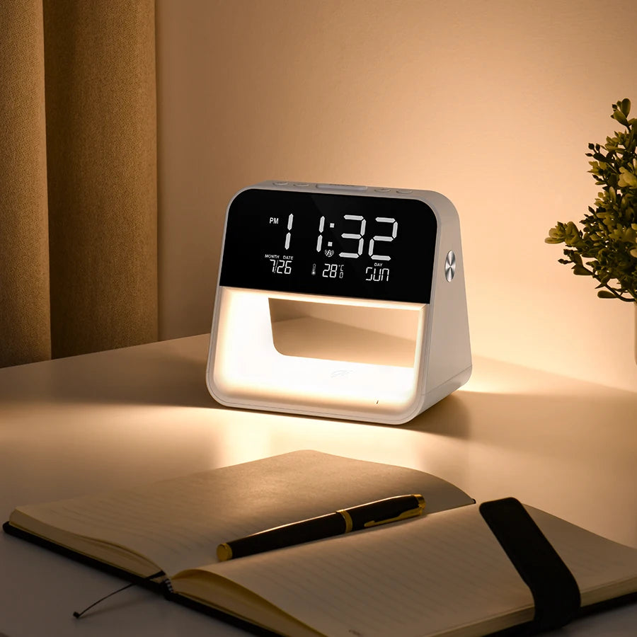 1pc new bedroom bedside lamp clock, made of ABS material suitable for home/office holiday atmosphere decoration USB plug in use