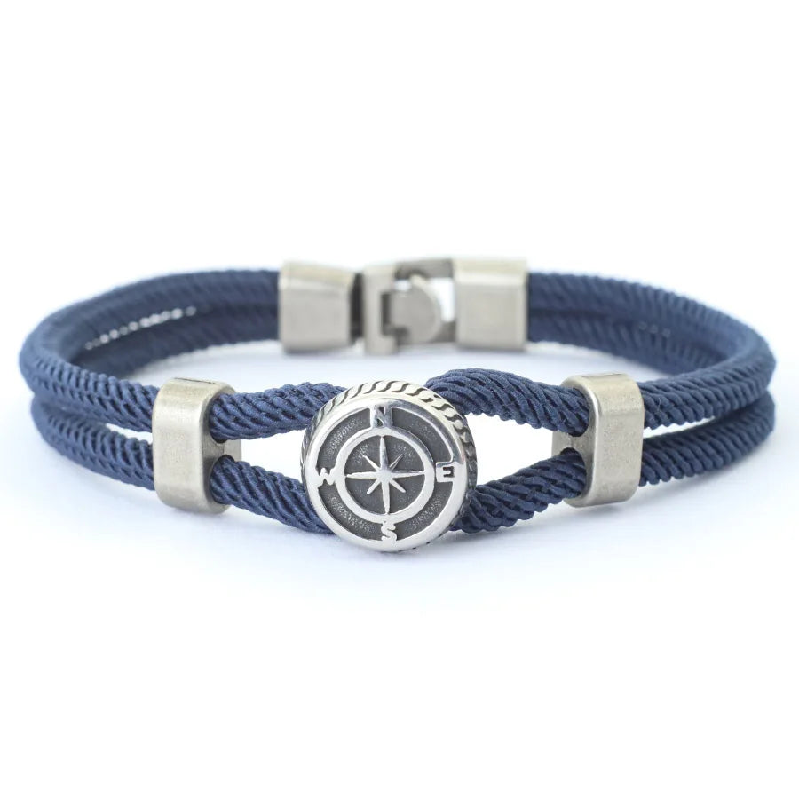 New Compass Bracelet Man Viking Nautical Rope Braslet Bangle Handmade Weaven Surfer Accessories Hombre Marine String Braclet